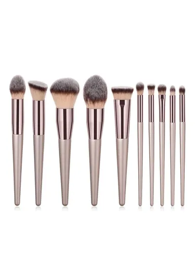 10Pcs Makeup Brush Set Premium Eyeshadow Powder Eyebrow Eyeliner Blush Foundation Concealer Cosmetic Brush
