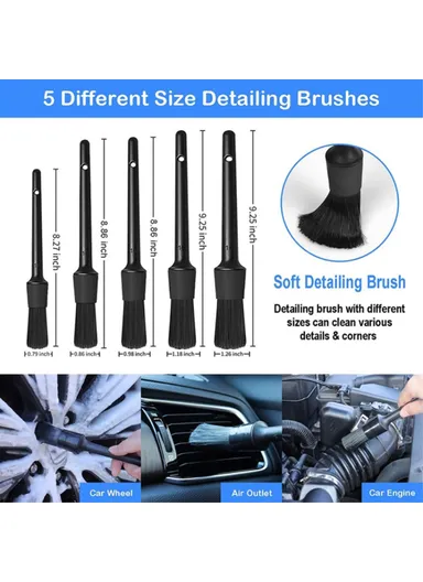 22Pcs/Set Car Cleaning Tools Kit Auto Detailing Brush Set For Cleaning Wheels, Dashboard, Interior, Exterior