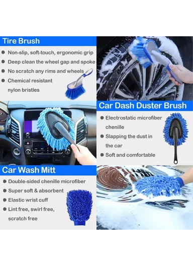 22Pcs/Set Car Cleaning Tools Kit Auto Detailing Brush Set For Cleaning Wheels, Dashboard, Interior, Exterior