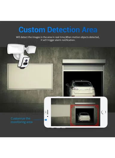 3.0MP WiFi Camera Waterproof PIR Motion Detection Night Vision Security Floodlight Camera QF612 - EU Plug