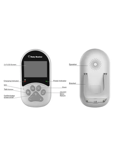 1200mAh 2.4-inch Screen Wireless Baby Monitor Night Vision Video Baby Camera 2-Way Audio Monitoring Device With Temperature Display 660 - EU Plug