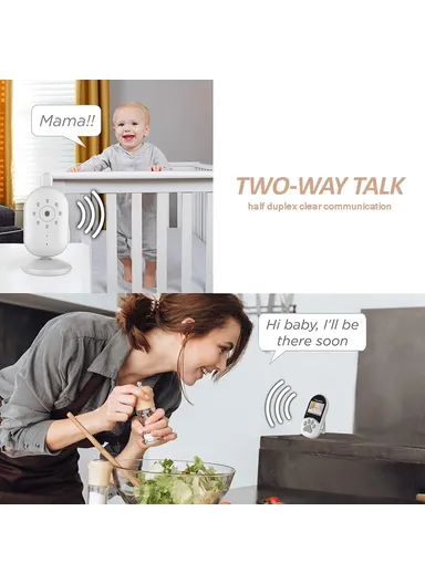 1200mAh 2.4-inch Screen Wireless Baby Monitor Night Vision Video Baby Camera 2-Way Audio Monitoring Device With Temperature Display 660 - EU Plug