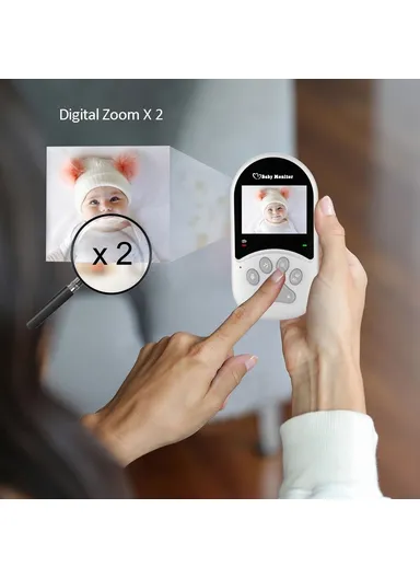 1200mAh 2.4-inch Screen Wireless Baby Monitor Night Vision Video Baby Camera 2-Way Audio Monitoring Device With Temperature Display 660 - EU Plug