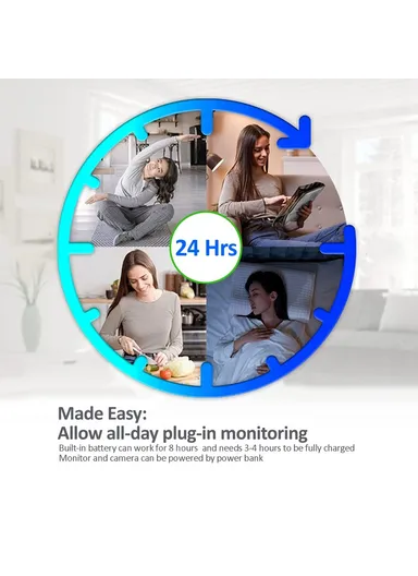 1200mAh 2.4-inch Screen Wireless Baby Monitor Night Vision Video Baby Camera 2-Way Audio Monitoring Device With Temperature Display 660 - EU Plug