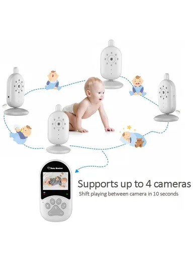 1200mAh 2.4-inch Screen Wireless Baby Monitor Night Vision Video Baby Camera 2-Way Audio Monitoring Device With Temperature Display 660 - EU Plug