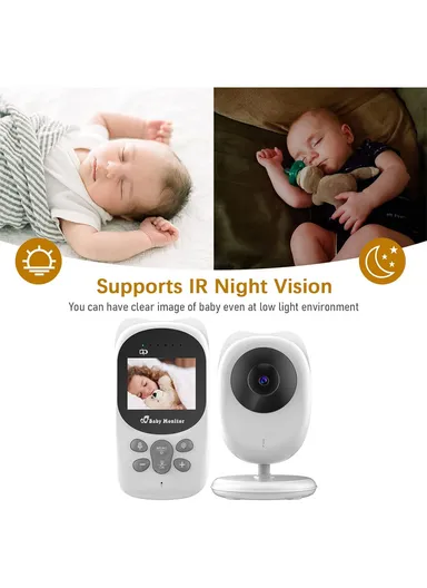 2.4" Temperature Monitoring Lullabies Night Vision Long Range LCD Baby Monitor Wireless Camera 990 - EU Plug