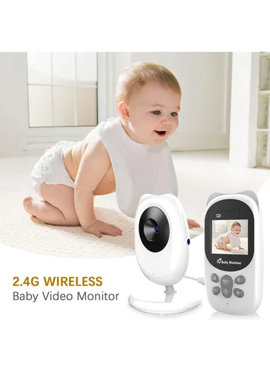 2.4" Temperature Monitoring Lullabies Night Vision Long Range LCD Baby Monitor Wireless Camera 990 - EU Plug