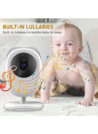 2.4" Temperature Monitoring Lullabies Night Vision Long Range LCD Baby Monitor Wireless Camera 990 - EU Plug