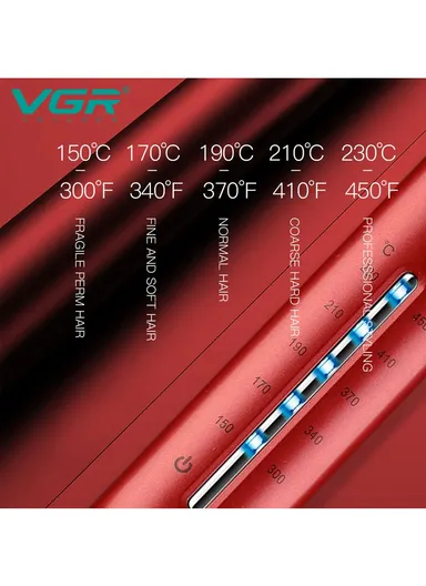 43-47W 230°C Digital LED Display Professional Adjustable Temperature Hair Straightener V-566R