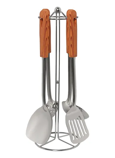 5 PCS Stainless Steel Kitchen Tool Set With Stand LE-16 (D14 x H41)cm