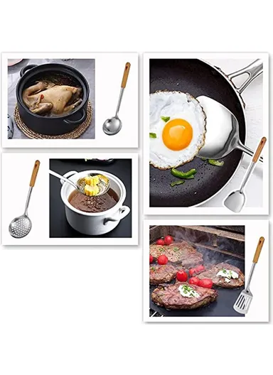 5 PCS Stainless Steel Kitchen Tool Set With Stand LE-16 (D14 x H41)cm