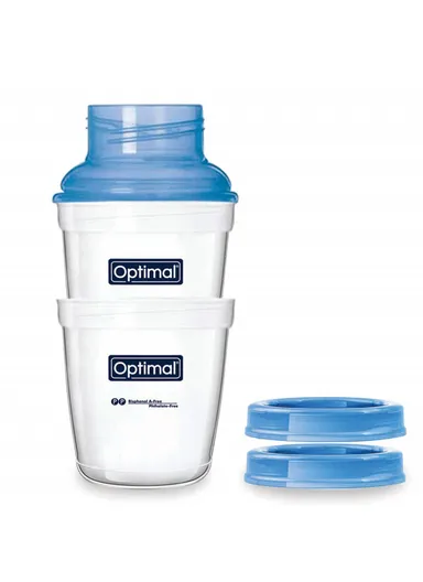Optimal P.P Wide Neck Food &amp; Milk Storage Cups 180ml