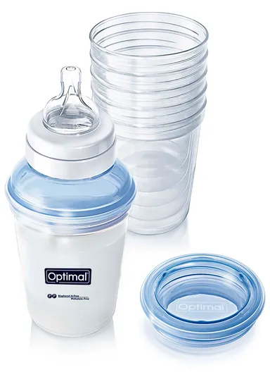 Optimal P.P Wide Neck Food &amp; Milk Storage Cups 180ml