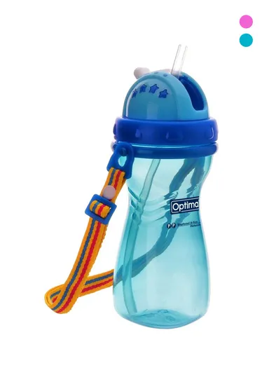 Wide Neck Silicone Straw Plastic Bottle 400ml