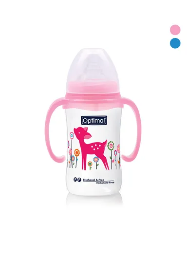 Optimal Wide Neck Baby Bottle with Handle 240 ml