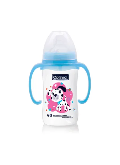 Optimal Wide Neck Baby Bottle with Handle 240 ml