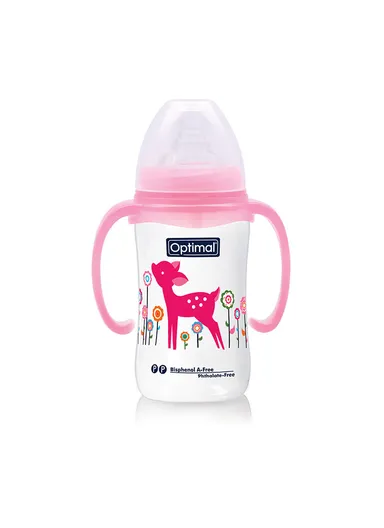 Optimal Wide Neck Baby Bottle with Handle 240 ml