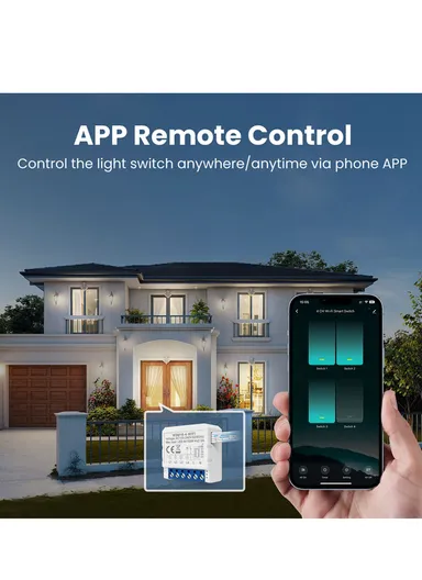 Smart Light 4 Gang Switch Module No Neutral Wire With 2-Way Control (L3.9 x W3.9 x H1.9)cm
