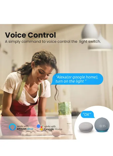 Smart Light 4 Gang Switch Module No Neutral Wire With 2-Way Control (L3.9 x W3.9 x H1.9)cm