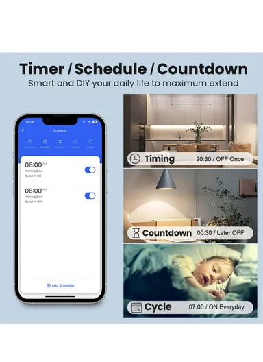 Smart Light 4 Gang Switch Module No Neutral Wire With 2-Way Control (L3.9 x W3.9 x H1.9)cm